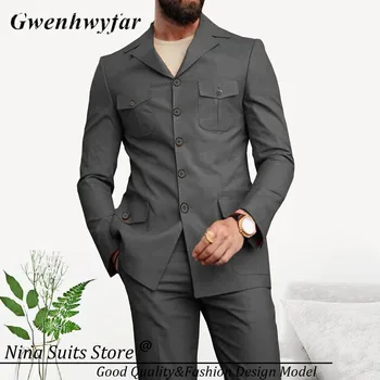 G&N 2023 Afirca עיצוב סדרת גברים ללבוש יומיומי בלייזר מכנסיים זהב חיל הים השחור Khika כחול אפור מתאים מזדמן נשף שמלות המשרד