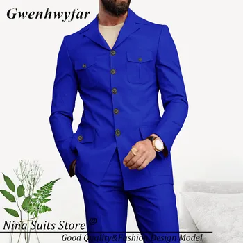 G&N 2023 Afirca עיצוב סדרת גברים ללבוש יומיומי בלייזר מכנסיים זהב חיל הים השחור Khika כחול אפור מתאים מזדמן נשף שמלות המשרד