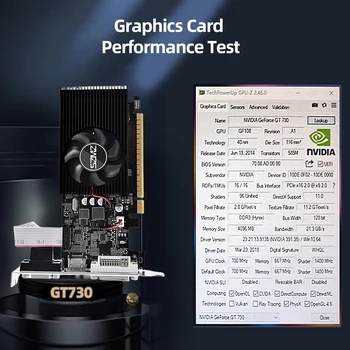 GT730 4GB DDR3 128Bit כרטיס גרפי עם יציאת HDMI תואם VGA יציאת DVI המשחקים Graphics Card PCI-E2.0 16X עם מאוורר קירור למחשב
