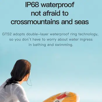GTS2 שעון חכם עמיד למים מסך מגע ספורט לישון כושר 230mAh גדול הסוללה לאורך זמן Smartwatch