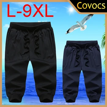 L-9XL גדול של גברים מכנסיים הקיץ של גברים מכנסיים קרובים כמו Trid Quater מכנסיים קוריאה Feysen נושם שחור / כחול