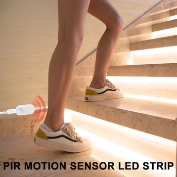 Led אור רצועות חכם USB חיישן תנועה המנורה דבק עמיד למים גמיש עבור הסלון מדרגות קישוט חדר השינה תאורה אורות