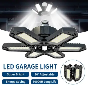 LED אורות המוסך עם 10 מתכוונן לוחות E26/E27 תקרת החנות עובדת מנורת 80W 150W 6500K הנורה עבור סדנת תאורה תעשייתיים