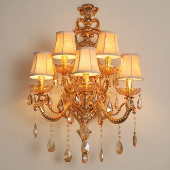 LED מודרנית קריסטל אור הקיר מקורה קריסטל פמוט קיר הסלון זהב מנורת קיר וינטאג ' מנורת קיר האמבטיה תאורה