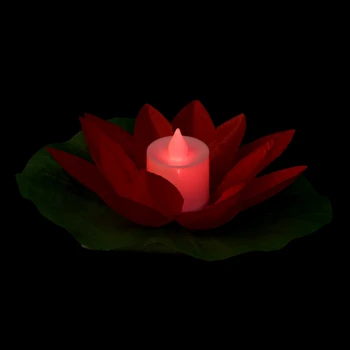 LED צפה פרח לוטוס נרות על מים בריכת שחיה גינה אור קישוט