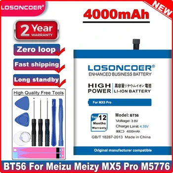 LOSONCOER 4000 מיליאמפר סוללה עבור Meizu Meizy MX5 Pro / Pro 5 Pro5 M5776 BT56 סוללה
