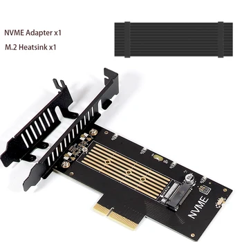 M. 2 NVMe NGFF SSD כדי PCIE X4 מתאם מ ' מפתח תמיכה בכרטיס PCI-e PCI Express 3.0 2230-2280 גודל M2 מתאם עם צלעות קירור אלומיניום