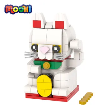 MOOXI חיה הון חתול מזל מודל בלוק צעצוע חינוכי לילדים קישוט 3D מתנה בניין לבנים הרכבה, חלקים MOC1107