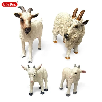 OozDec 4PCS עז חיה דמות סימולציה מודל מוצק סטטי כבשה קטנה בייבי טלה, חוות זירת קישוט, שולחן חול