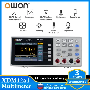 OWON XDM1241 דיגיטלי מודד 55000 נחשב נייד הספסל True RMS DC/AC הנוכחי מתח USB Multimetro הבוחן מטר