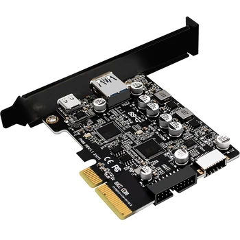 PCIE 3.0 USB 3.2 הרחבת כרטיס 10Gbps הרחבה Riser סוג כרטיס C נמל לפני TypeE 19P אולי 20 פני מלאה ממשק 1xA-Key