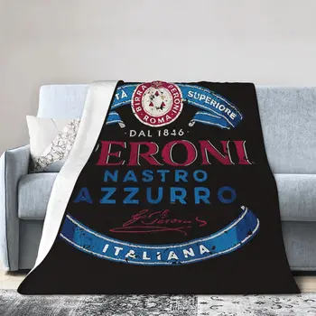 Peroni Nastro Azzurro שמיכת פלנל רך חם לזרוק שמיכה רכה על המיטה בסלון פיקניק לנסוע הביתה הספה