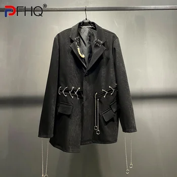 PFHQ 2023 אופנתי ואלגנטי בלייזר עיצוב של גברים מעילי החליפה שרשרת לקשט סתיו מעיל מקורי באיכות גבוהה אופנתי משלוח חינם