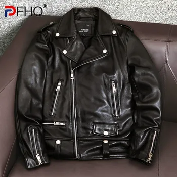 PFHQ סתיו קוריאנית בגדי עור אופנה לגברים נאה האופנוע רזה פו אישיות מעדן רוכסנים אופנתי מעיל 21Z1760