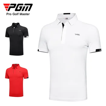 PGM גולף גברים שרוול קצר בקיץ חולצת ספורט בד סופג לחות וייבוש מהיר פשוט העליון גולף ללבוש לגברים YF587