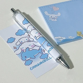 Sanrio Kawaii ג 'ל עט Pochacco Kuromi Cinnamoroll 10pcs קריקטורה עטים תלמיד כתיבה 0.5 מ