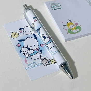 Sanrio Kawaii ג 'ל עט Pochacco Kuromi Cinnamoroll 10pcs קריקטורה עטים תלמיד כתיבה 0.5 מ