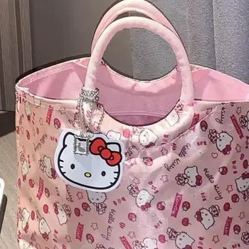 Sanrio הלו קיטי קריקטורה שקית אחסון Kawaii תיק קוסמטי ורוד תיק מתוק בשביל ילדה אביזרי נסיעה