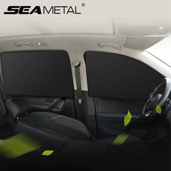 SEAMETAL 2Pcs המכונית בצד וילון חלון מגנט פרטיות קדמי/אחורי חלון שמש צל כיסוי הגנת UV השתקפות הקיץ קירור
