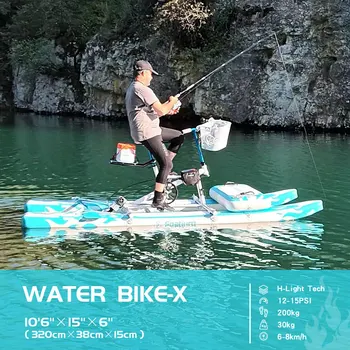 Spatium מתנפחים מים נייד אופניים אופניים פדלים בסירה על אגם יחיד להבת שמיים כחולים תיור