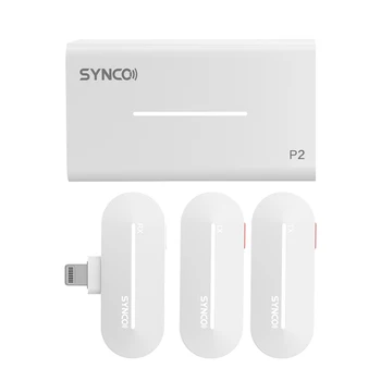 SYNCO מיקרופון אלחוטי P1L,P1T,P2L,P2T עבור הטלפון החכם קריוקי אודיו צילום וידאו מצלמה מקצועית דש מיקרופון נייד