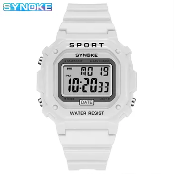 SYNOKE דיגיטלי שעון יד גברים, שעון מעורר שעון הצבאי ספורט שעונים האופנה חיצוני עמיד למים 50M LED Relogio Masculino