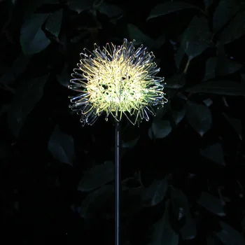 Taraxacum אנרגיה סולארית אור אלומיניום חוט תקע המנורה חיצוני עמיד למים זוהר אלומיניום הכדור המנורה פיות הגינה הדשא המנורה