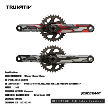 TRUVATIV צאצא TLD CoLab Crankset זמין 165mm, 170mm ו 175mm, כל עם 32t ישירה הר chainring