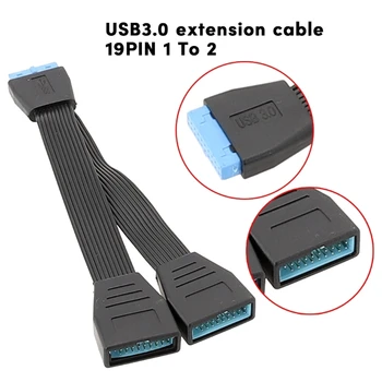 USB 19Pin/20Pin מפצל כבל על לוח האם הרחבת כבל USB3.0 19Pin 1 2 ספליטר 15CM Dropship