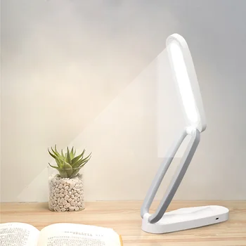 USB יצירתי מנורת שולחן עין הגנה לילה אור טעינה מתקפל לגעת למידה השולחן סופר מבריק Stepless עמעום מנורת שולחן