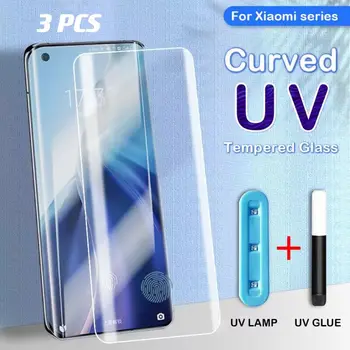 UV זכוכית מחוסמת Xiaomi Mi 12 12X 11 10 Ultra Pro מגן מסך על Xiaomi Mi Note 10 Lite לערבב 4 CC9 Pro מלא דבק סרט