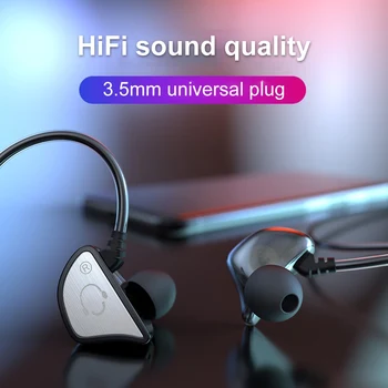 Wired אוזניות בתוך אוזן אוזניות עם מיקרופון חוט מבוקרת מתכת מוסיקה ספורט אוזניות Gaming Headset שליטה על עוצמת קול