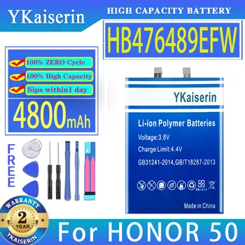 YKaiserin 4800mAh סוללה HB476489EFW עבור huawei הכבוד 50 HONOR50 סוללות של טלפונים ניידים