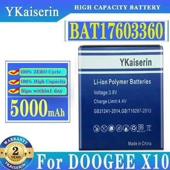 YKaiserin סוללה BAT17603360 5000mAh עבור DOOGEE X10 X 10 Bateria + מספר מעקב