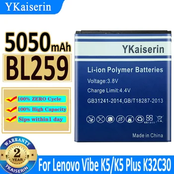 YKaiserin סוללה BL 259 BL259 5050mAh על Lenovo Vibe K5 K 5/K5 בנוסף K5Plus/A6020 A6020A40 A6020A46 Batteria + מספר מעקב