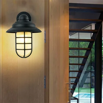 ·מתכתי רטרו, מנורות קיר חיצוניות קלאסית תאורת LED אטימות IP65 פמוטים הביתה מרפסת וילה