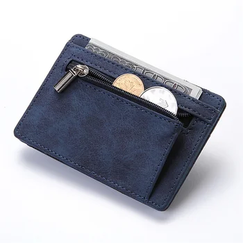 אולטרה דק, מיני ארנק גברים קטן הארנק העסק עור PU קסם ארנקים איכות גבוהה ארנק מטבעות בעל כרטיס האשראי ארנקים
