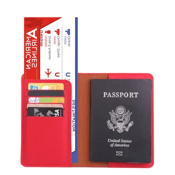 אופנה מוצק צבע הדרכון הולדר נשים גברים עור דרכון לכסות נסיעות דרכון ארנק כרטיס אשראי תעודת זהות מחזיקי
