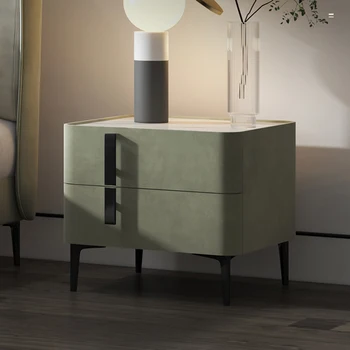 איטלקי השולחן שליד המיטה יוקרה בד מינימליסטי מודרני מעצב מגירות בצד המיטה, השולחן מסודר Mesillas דה נוצ ' ה בחדר רהיטים
