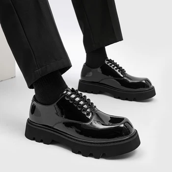 איטלקי חדש עסק של גברים מזדמנים נעלי עור לנשימה פלטפורמת נעליים יוקרה הזרקת שרוכים רשמי נעליים לגברים נעלי שמלה