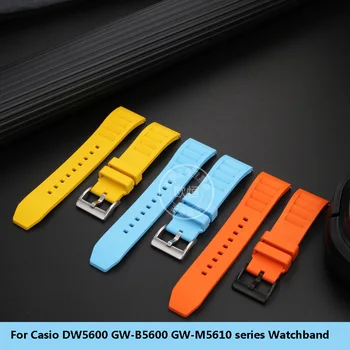 איכות גבוהה פלואור גומי לצפות רצועה על Casio G-הלם קטן בלוק DW5600 GW-B5600 GW-M5610 שונה במקרה רצועת שעון צמיד