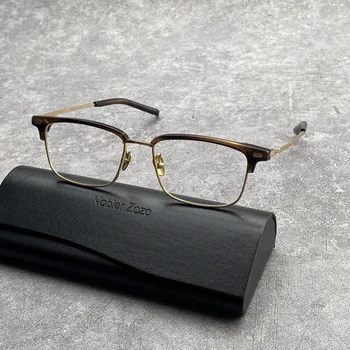 איכות גבוהה קצרים מסגרת מרובעת מסגרת משקפיים של גברים ונשים טהור טיטניום חצי מסגרת אופטי מסגרות משקפיים מרשם