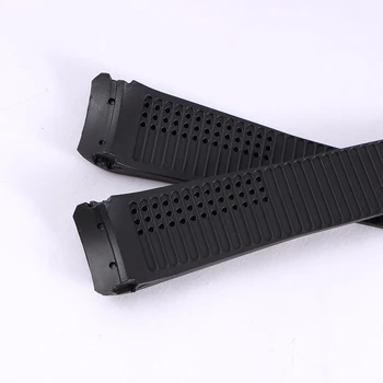 איכות גבוהה שחור מעוגל סוף רצועת שעון 20 22 24mm סיליקון רצועת גומי עבור טאג הוייר קררה היד צמיד אבזם פריסה