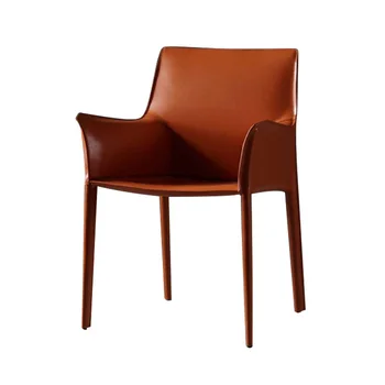 אירופה המודרנית האוכל כיסא מתכת משענות עור טרקלין יוקרה בסלון הכיסא מעצב יהירות Sillas Comedor רהיטים