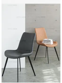 אישית איטלקי אור יוקרה שולחן אוכל, כיסא מודרני מינימליסטי עור כיסא ברזל צואה נורדי חזרה האוכל הכיסא הביתה.