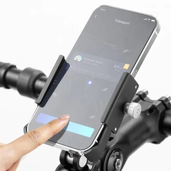 אלומיניום אופניים מחזיק טלפון מהיר להתקין טלפון סלולרי סטנד מתכוונן אוניברסלי התחתונה תמיכה עיצוב על אופניים הטלפון הר