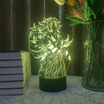 אנימה 3D Led מנורת שד קוטלת Kokushibou מנגה בלילה אור על הילד הביתה עיצוב חדר השינה Kimetsu לא Yaiba חג המולד אשליה מתנה