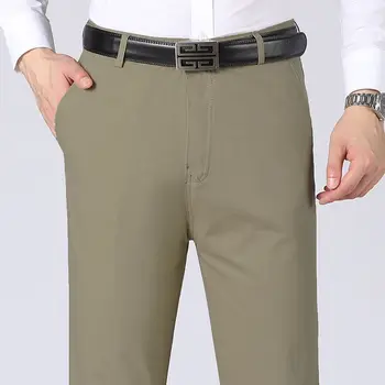 אנשים של קיץ מזדמן חליפת מכנסיים ארוכים המכנסיים זכר אלסטי ישר רשמית מכנסיים דקים ישר רופף מזדמן איש המכנסיים D44