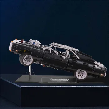 אקריליק תצוגה לעמוד טכני מהיר ועצבני דום Dodge Charger 42111 מכונית מירוץ אבני הבניין צעצועים דוכן תצוגה בלבד
