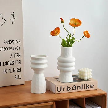 בבית המודרני קישוט רשמית שולחן העבודה פשוט פרח עציץ קרמיקה אגרטל בסלון עיצוב אגרטלים קישוט אמנות אביזרים מתנות